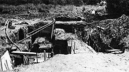 Main trench looking west in 1965