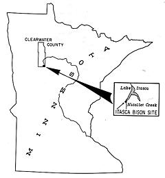 Itasca Bison Kill location map 