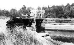 Logging dam on the Mississippi River