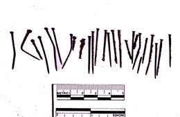 Metal nails from fort snelling