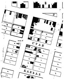 Talcott Map, 1857, with addresses of properties