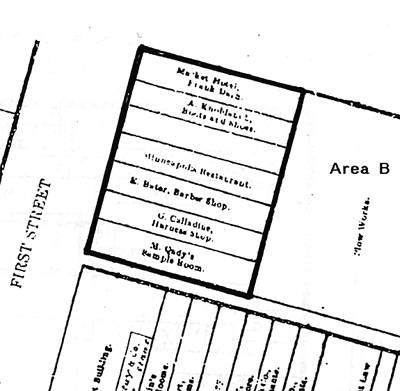 Diagram of Minneapolis Business Center, 1880