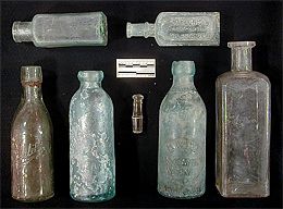 Bottles used at Bonsay's Restaurant (and later the saloon) on 1st Street North, Minneapolis just before the turn of the century