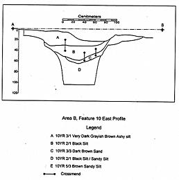 Profile of Feature 10, 28 1st Street North, showing layers of trash and debris in the privy