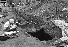 Excavation of Features found in AREA B, Bridgehead Site.