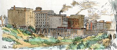 St. Anthony Falls Milling drawing