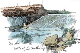 St. Anthony Falls Sawmill drawing