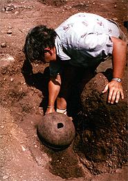 Excavation of a broken pot